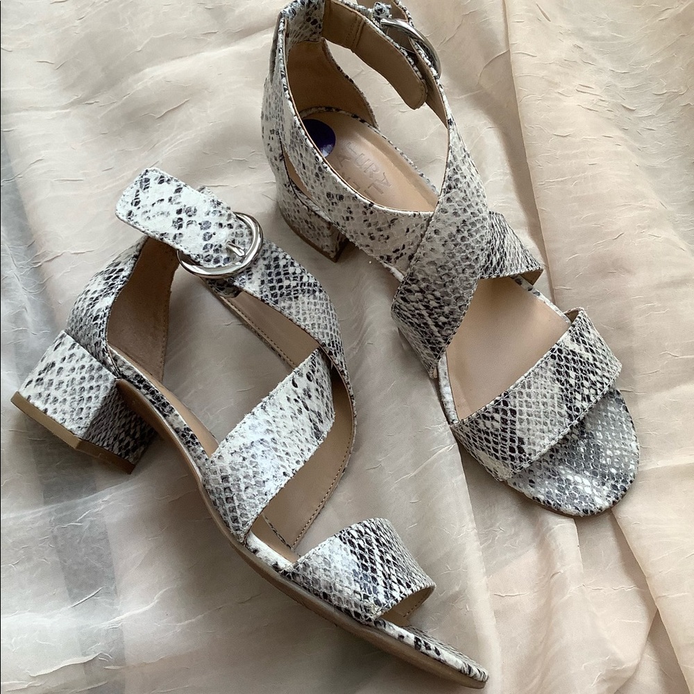 Naturalizer Snakeskin Block Heel Sandals